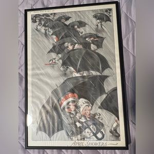 Framed April Showers from Pictorial Review Magazine (1920)